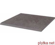 Плитка Клинкер TAURUS GRYS ступень рельефная prosta strukturalna 30x30x1,1 серый 300x300x0 матовая